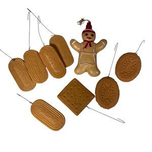VTG 60’s Blow mold BAKELAND Cookie Crackers Christmas Ornaments Gingerbread Man